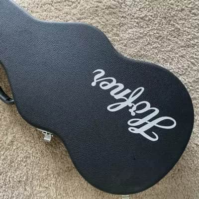 Hofner Electric Bass Guitar Case - Leather Suitcase - Black image 3