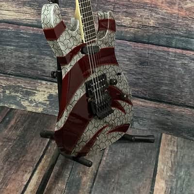 Late 80s ESP Mirage Deluxe 48th Street NY USA Custom Graphic Sinclair Floyd Electric Guitar with ESP Case image 3