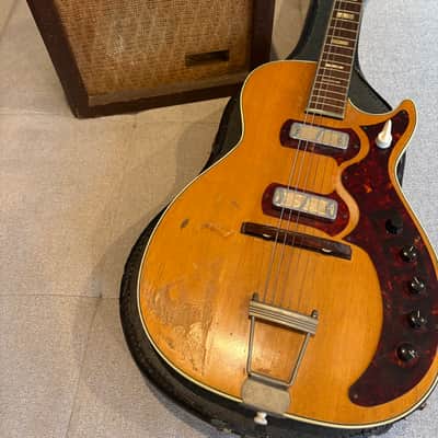 1959 Harmony H49 Stratotone Jupiter w/ DeArmond Gold Foil Pickups + 1958 Silvertone 1451 Tube Amp image 1