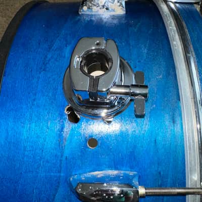 Pearl Export 22x8" gong drum - 1980's - Blue lacquer image 6