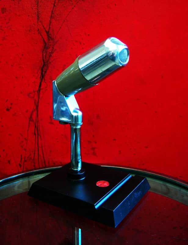 Vintage 1960's Electro-Voice 641 Omnidirectional Dynamic Microphone w Atlas DS-2 model desk stand display prop repair 638 image 1