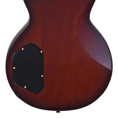 Aria PE-F80 BKTP PE Series Pro II Okoume Body Carved Top Mahogany, Set-Neck 6-String Electric Guitar image 4