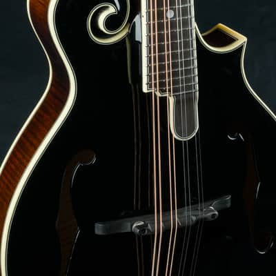 Bourgeois M5-F-BT Full Aged Tone Adirondack Spruce and European Flamed Maple Black Top Mandolin NEW image 6