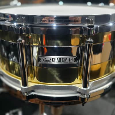 Pearl CS-1465F "Tricolon" Chad Smith Signature Free-Floating 14x6.5" Snare Drum 2015 - 2016 - Brass/Steel image 2