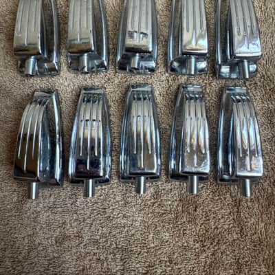Ludwig Lot of 10 Vintage Large Classic Bass Drum or Tom Lugs - Lot #3 70s - Chrome image 2