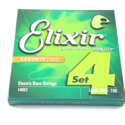 Elixir 14052 Nanoweb Nickel Plated Steel Long Scale Electric Bass Strings - Light (45-100)