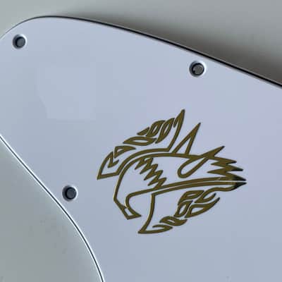 For Gibson Firebird Gold 3D Logo Guitar Pickguard 3 Ply White image 3