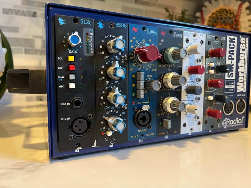 API 512c 500 Series Mic Preamp Module and Radial Lunch Box 2000 - Present Black image 1