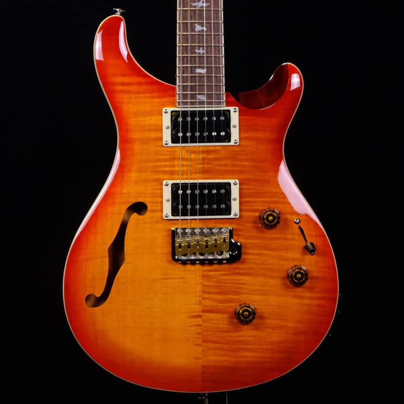 PRS SE Custom 24 Semi-Hollow Piezo Electric Guitar - Vintage Sunburst image 1