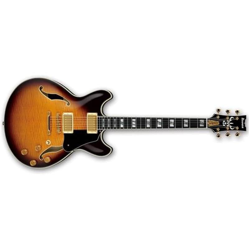 Ibanez John Scofield Signature JSM100 Hollow-Body Electric Guitar, Bound Ebony Fretboard, Vintage Sunburst image 1
