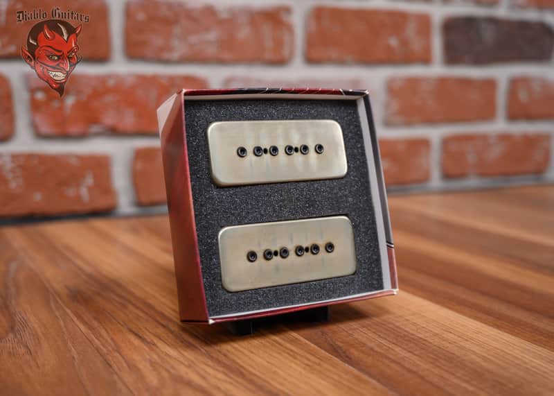 Bare Knuckle Super Massive 90 P90 Set Aged Raw Nickel Covers /Black Bolts Alnico 5 Magnets image 1