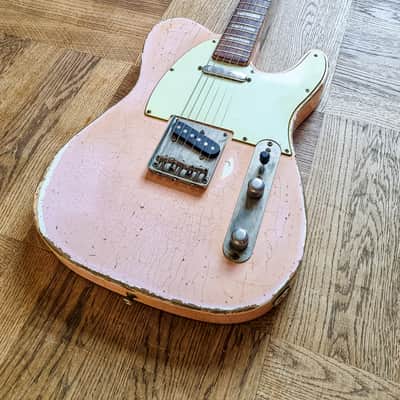 Fender Telecaster Shell Pink with 1966 Jazzmaster neck and red bobbin pickups image 11