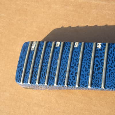 Vintage 80s Roscoe Blue Leopard Guitar Neck Rare image 12