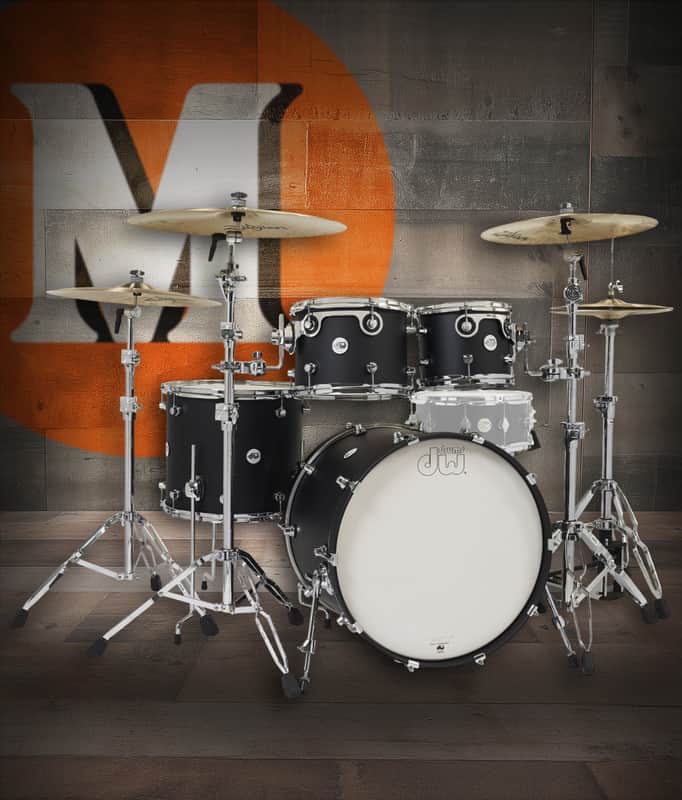 DW Design Series 4-Piece Drum Kit - 22" Black Satin (DDLM2214BL) image 1