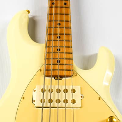 Ernie Ball Music Man StingRay 5 HH with Maple Fretboard - White Pearl image 2