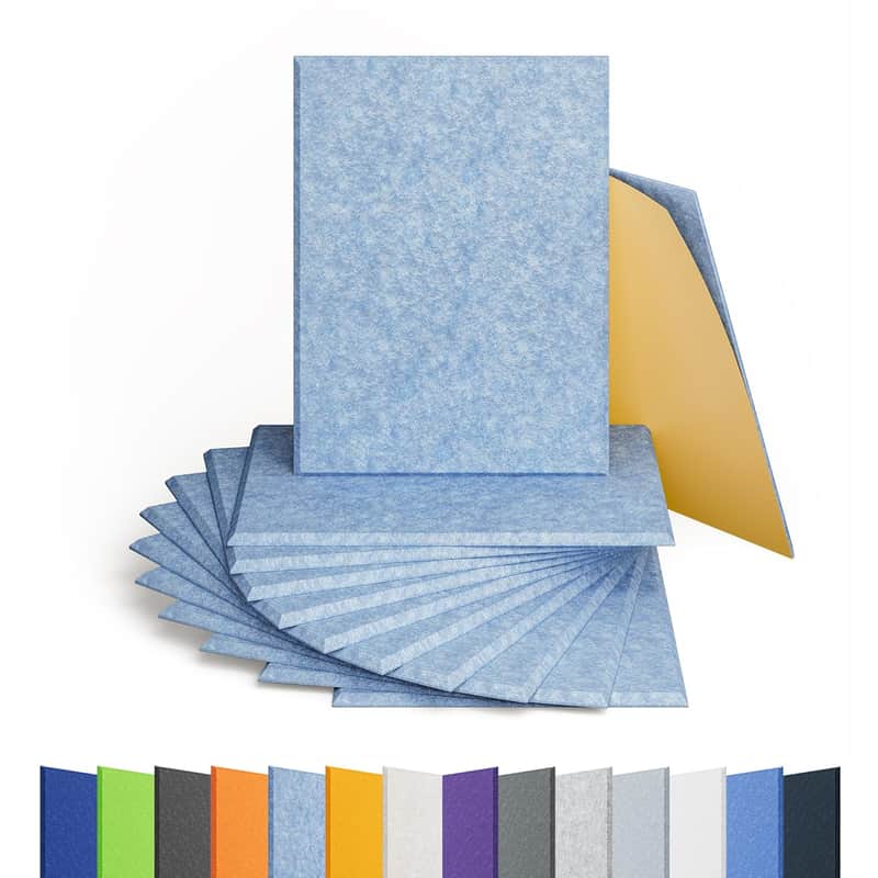 12 Pack Acoustic Panels Self Adhesive Sound Proof Foam, High Density Sound Acoustic Panel, 16X12X0.4 Inch Rectangle Panels In Home, Office, Reccording Room, Studio,And More(Light Sky Blue) image 1