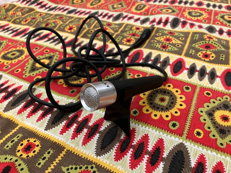 rare Akai Dynamic Microphone, Vintage, 1970s, Japan, comes with stand image 1