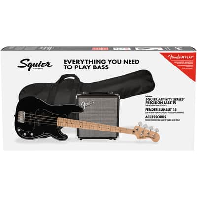 Squier Affinity PJ Bass Pack MN BLK image 1