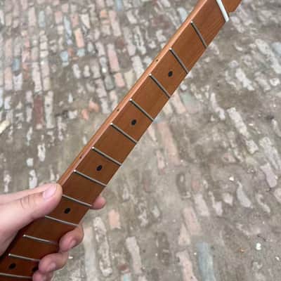 Headless ss 24frets roasted maple electric guitar neck C contour 25.5 spoke truss rod image 6