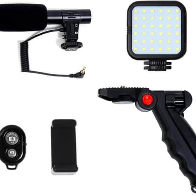 Savage Mobile Vlogging Kit with Microphone, LED Light, Phone Holder and Handheld/Tabletop Adaptable Stand for Vloggers and Youtubers image 5