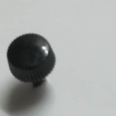 ONE used genuine Boss thumb screw (black hard plastic head) 1990s -2010s - HEAD: Black hard plastic- Top Side has light surface cloudiness, outer sides are ribbed - have some tiny nicks /  threaded shaft is silver color metal (but has discoloration) image 6