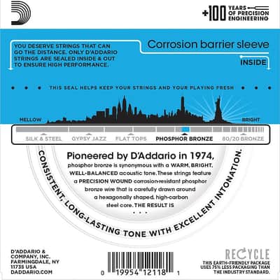 D'Addario Guitar Strings  Acoustic   EJ38  12-String  Phosphor Bronze image 2