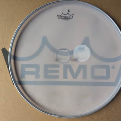 Remo Silentstroke Floor Tom or Bass Drum Head 16" with Evans and Remo Impact Patches 2010s - White image 5