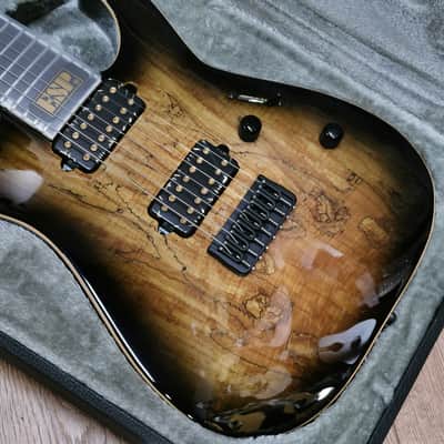 ESP E-II M-II 7-NT 7-String MIJ - Ebony FIngerboard, Dark Brown Natural Burst image 23