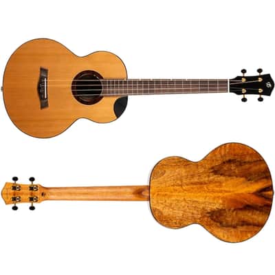 Flight Lily EQ-A Princess Series Solid Cedar Top Mahogany Neck Steel 4-String Acoustic Baritone Ukulele w/Padded Gig Bag & Pickup image 3