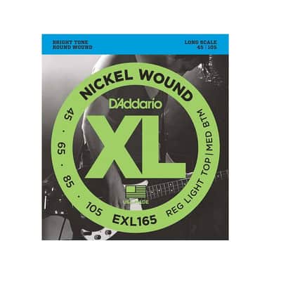 D'Addario EXL165 Nickel Wound Electric Bass Strings, Custom Light, Long Scale, 45-105 image 1