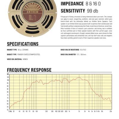 Mojotone Anthem 12" Guitar Speaker 16 Ohm image 2