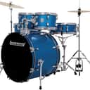 Ludwig Accent 5-piece Complete Drum Set w/20" Bass Drum and Wuhan Cymbals - Blue Sparkle (LC19019)