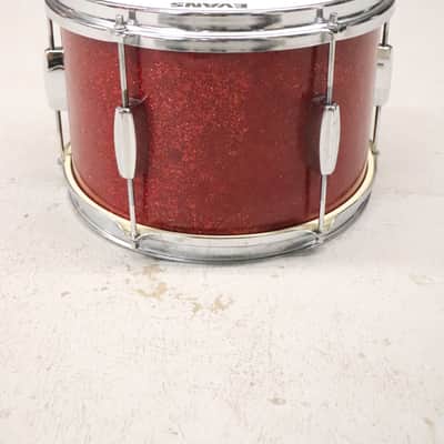 Japanese 8x12" Rack Tom Drum Vintage 1970's Red Sparkle image 4