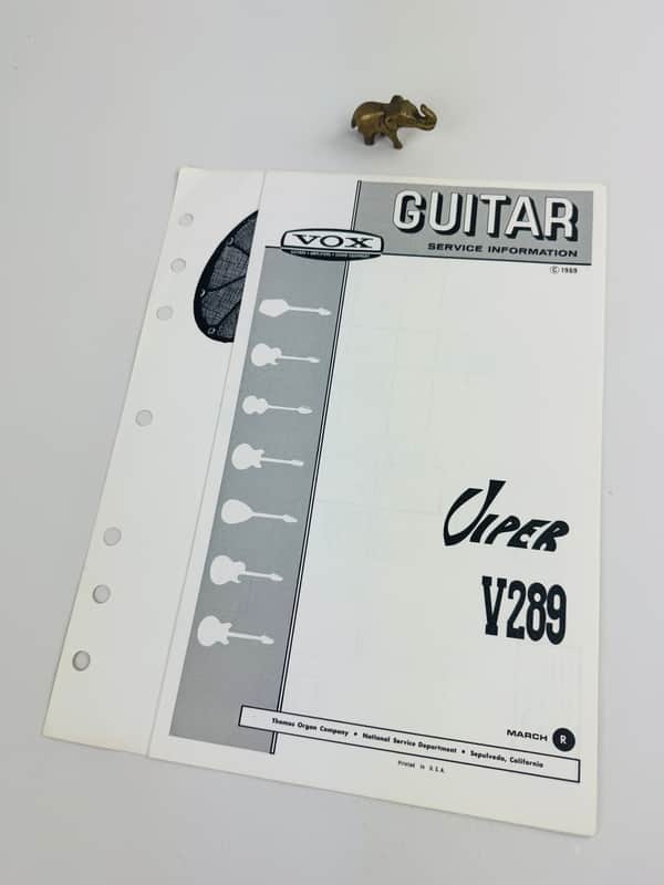 Vox Viper V289 Guitar Service Information Manual 1969 image 1