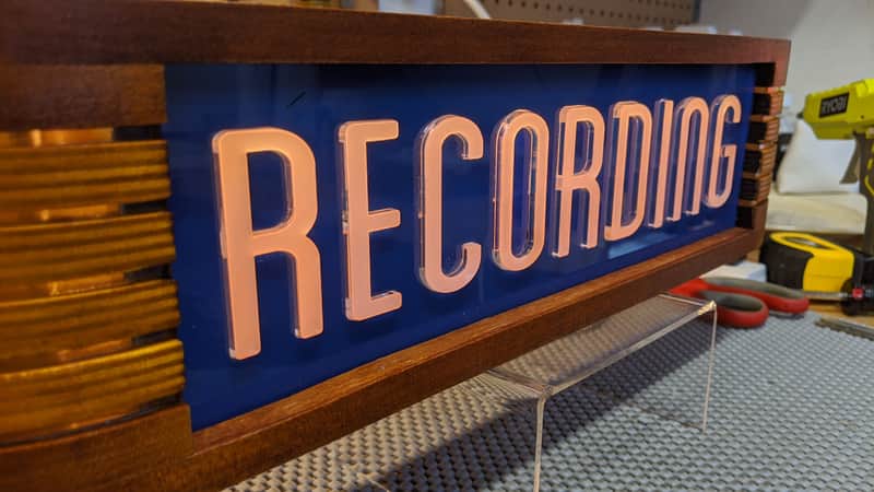 Immagine Studio Warning Sign, 14", "Recording", Blue bg - 1