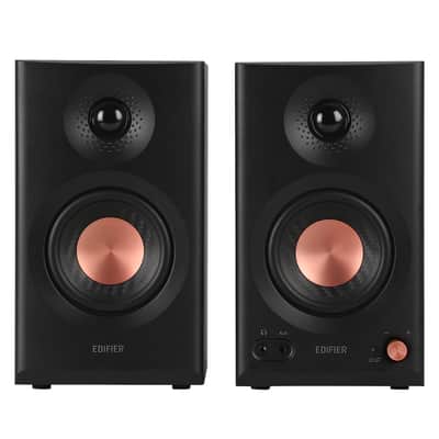 Edifier MR3 Powered Studio Monitor Speakers, Hi-Res Audio Certified Bluetooth V5.4 Active Bookshelf Speakers, 2.0 Computer Speaker with Headphone Output RCA AUX Balanced TRS Input - Black (Pair) image 2
