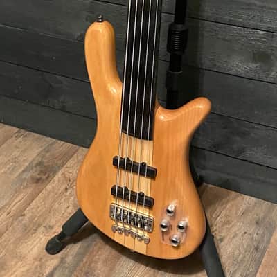 Warwick RockBass Streamer NT I 5 String Fretless Electric Bass Guitar Natural Transparent High Polish image 3