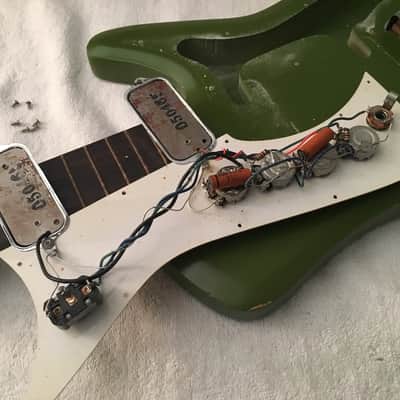 Vintage 1965 Airline Bighorn Green Solid Body Electric Guitar USA Made Kay + Original Gig Bag RARE image 21