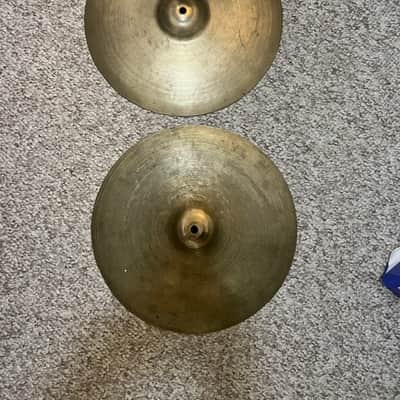 Zildjian VINTAGE 1960's A. Zildjian 14" "Medium" Hi-Hat Cymbals 1960's - Zildjian Cymbal Alloy image 1