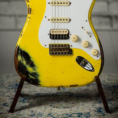 Fender Custom Shop 1957 Heavy Relic HSS Stratocaster - Graffiti Yellow/Black image 3