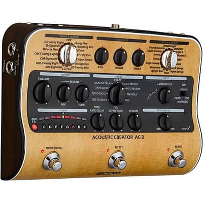 Zoom  AC-3 Acoustic Creator Acoustic Multi-Effects Pedal 2024 - Tan & Brown image 2