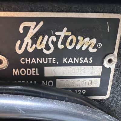 1969 Kustom K 200 Vintage Electric Bass Guitar Amplifier Head W/ 3X15" Cabinet Black Tuck & Roll image 8