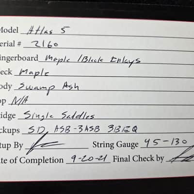 Acacia Guitars Atlas Bass 5-String 2021 - Purple Fade image 10