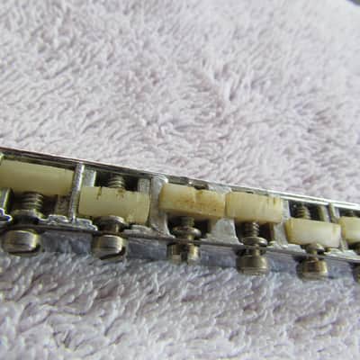 Vintage Gibson Tune-o-matic Bridge Chrom Plated Plastic Saddles Retainer Wire Gibson TOM Bridge image 1
