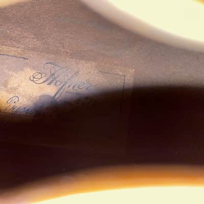 Vintage 1959 Hofner President Natural Blonde Acoustic Guitar Figured Maple Back image 6