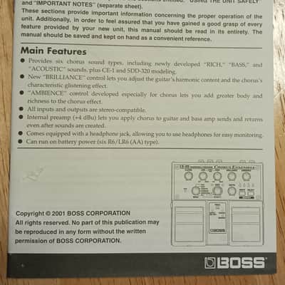 Boss CE-20 CHORUS ENSEMBLE - Twin Pedal 2003 - Blue image 11