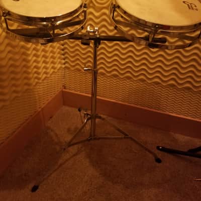 Remo Roto toms Chrome 10" 12" and Stand image 1