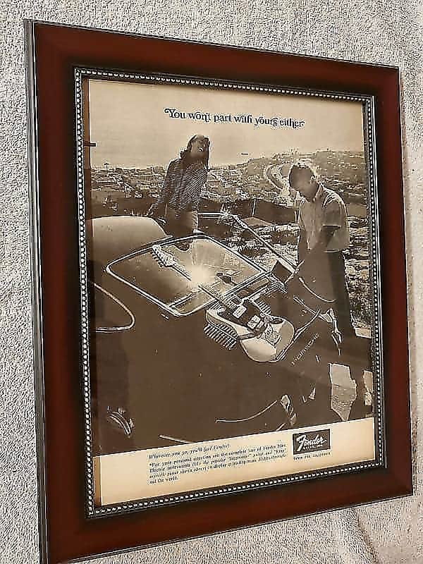 1965 Fender Promotional Ad Framed Jazzmaster Porsche Original image 1
