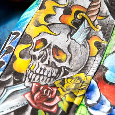 Custom John Mellencamp Tattooed Leather Jacket 1980s Multi image 9