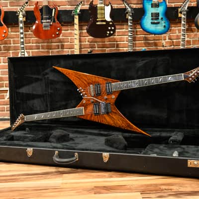 Jackson USA Custom Shop Back to Back Double Neck Rhoads One Off Master Built by Pablo Santana  Rootbeer Swirl 2005 w/OHSC image 4